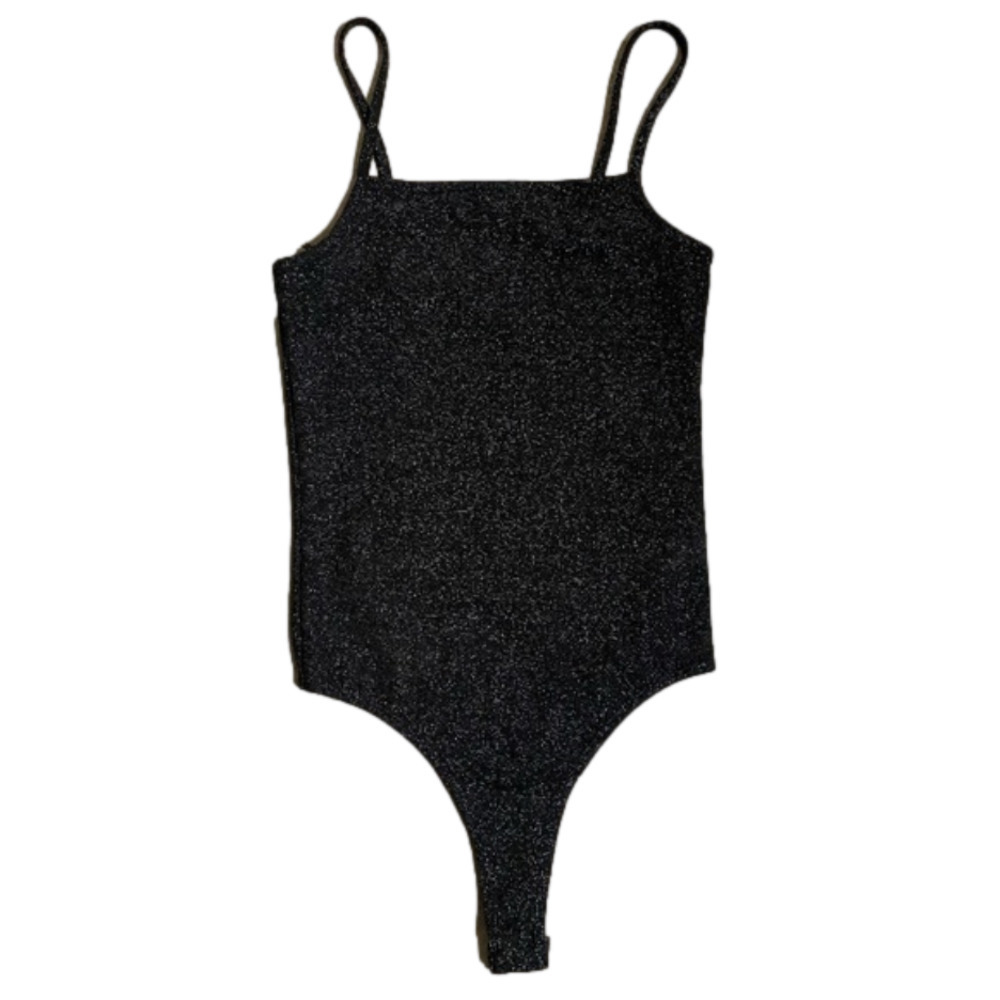 RUE21 Tank Bodysuit Size XS Black Metallic